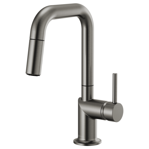 BRIZO 63965LF Pull-Down Prep Faucet with Square Spout - Metal Lever Handle