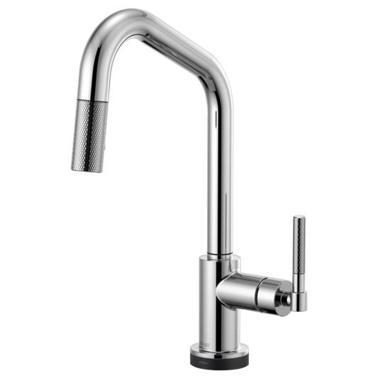 BRIZO LITZE 64063LF SmartTouch Pull-Down Kitchen Faucet with Angled Spout and Knurled Handle