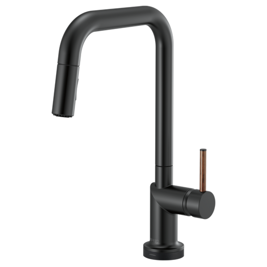 BRIZO 64065LF SmartTouch Pull-Down Kitchen Faucet with Square Spout - Wood Lever Handle