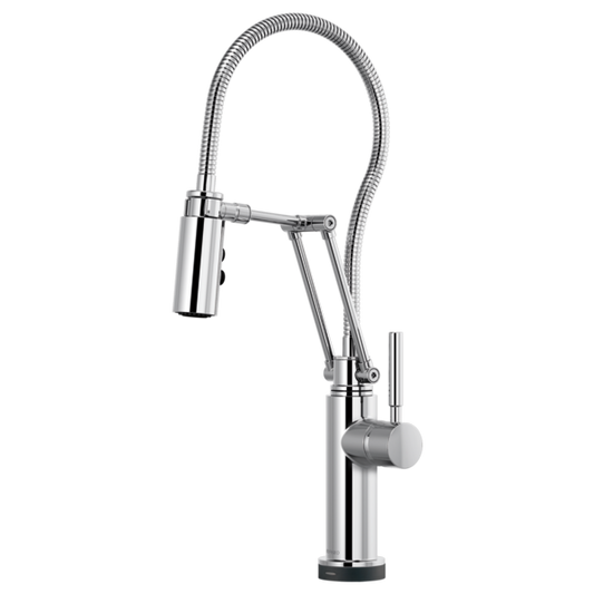 BRIZO ODIN 64121LF SmartTouch Articulating Kitchen Faucet With Finished Hose