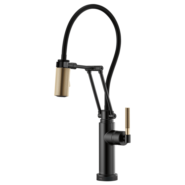 BRIZO LITZE 64243LF SmartTouch Articulating Kitchen Faucet with Knurled Handle