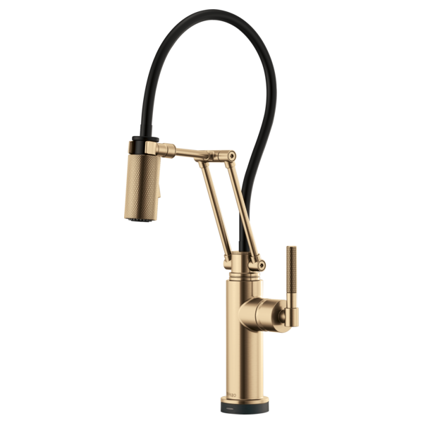 BRIZO LITZE 64243LF SmartTouch Articulating Kitchen Faucet with Knurled Handle