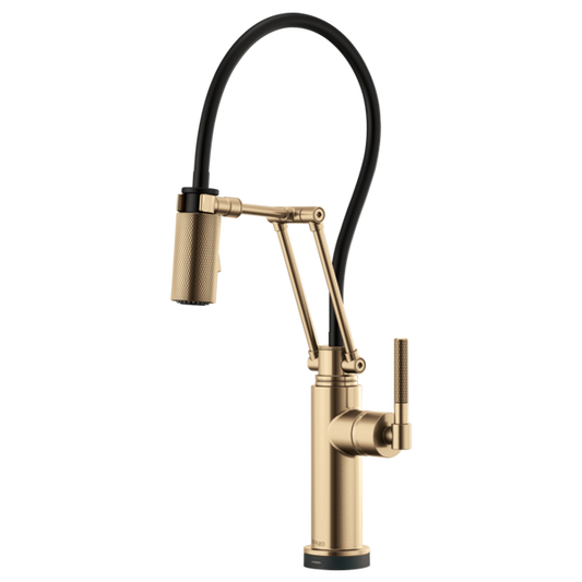 BRIZO LITZE 64243LF SmartTouch Articulating Kitchen Faucet with Knurled Handle