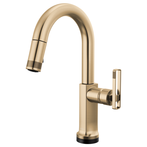 BRIZO 64906LF SmartTouch Pull-Down Prep Faucet with Arc Spout - Knob Handle