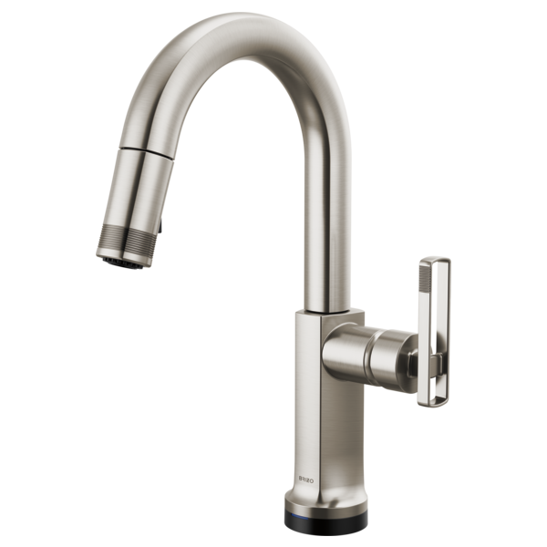 BRIZO 64906LF SmartTouch Pull-Down Prep Faucet with Arc Spout - Knob Handle