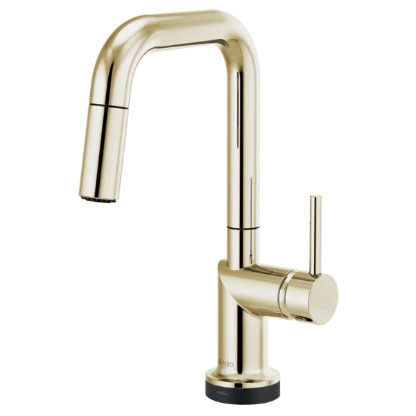 BRIZO 64965LF SmartTouch Pull-Down Prep Kitchen Faucet with Square Spout - Metal Lever Handle