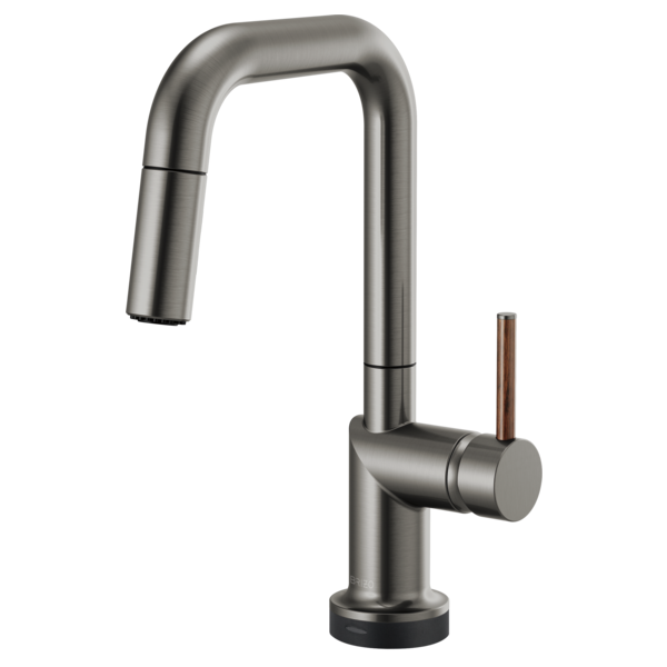 BRIZO 64965LF SmartTouch Pull-Down Prep Kitchen Faucet with Square Spout - Wood Lever Handle