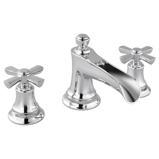 BRIZO ROOK 65361LF Widespread Lavatory Faucet with Channel Spout - Cross Handles 1.5 GPM