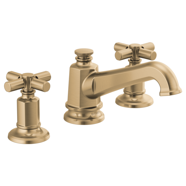 BRIZO INVARI 65378LF Widespread Lavatory Faucet with Angled Spout - Cross Handles 1.2 GPM