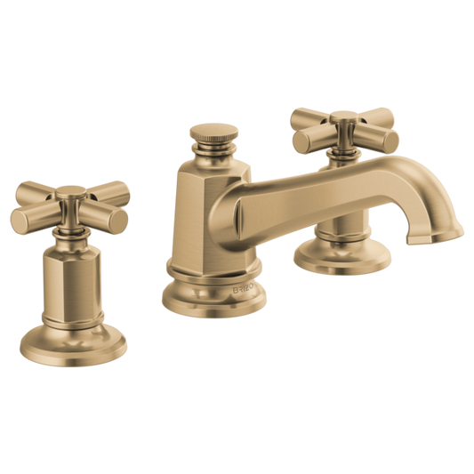 BRIZO 65378LF Widespread Lavatory Faucet with Angled Spout - Cross Handles 1.5 GPM