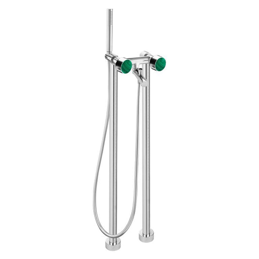 MAIER 82512 Bespoke Floor Mount Tub Filler Plain Handle and Malachite Inlay