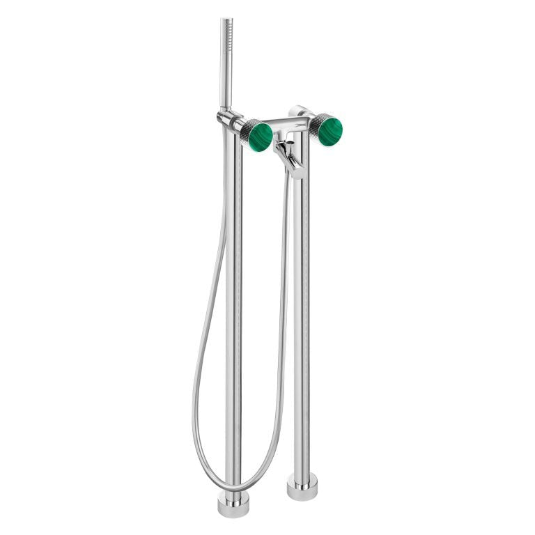 MAIER 82512 Bespoke Floor Mount Tub Filler Dots Handle and Mother of Pearl Grey Inlay