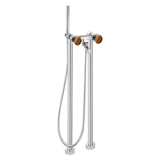 MAIER 82512 Bespoke Floor Mount Tub Filler Dots Handle and Tiger Eye Inlay