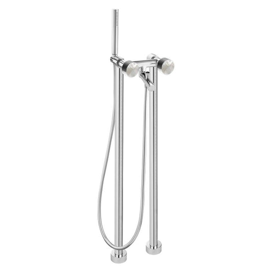 MAIER 82512 Bespoke Floor Mount Tub Filler Dots Handle and Mother of Pearl White Inlay