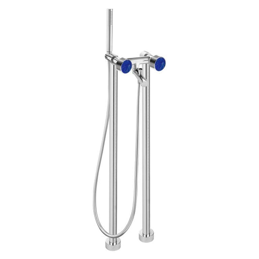 MAIER 82512 Bespoke Floor Mount Tub Filler Stripes Handle and Lapis Iazuli Inlay