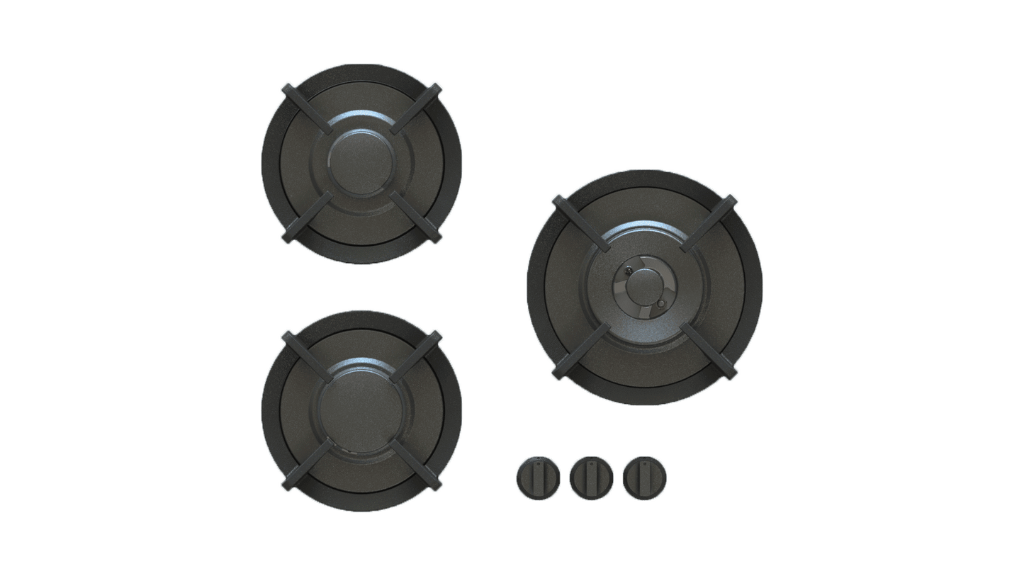 PITT CAPITAL CAPITAL3BT-NG, 3-Burner, Top Mounted Control Knobs, BLACK Edition Burners, Natural Gas