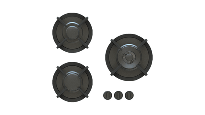 PITT CAPITAL CAPITAL3BT-NG, 3-Burner, Top Mounted Control Knobs, BLACK Edition Burners, Natural Gas