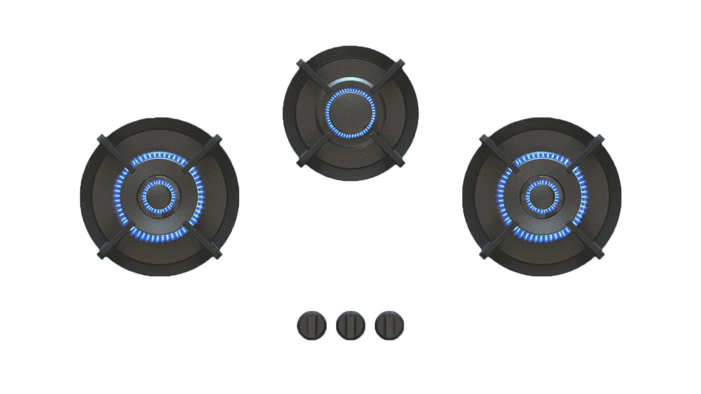 PITT COLO COLO3PT-NG, 3-Burner, Top Mounted Control Knobs, PRO Brass Burners, Natural Gas