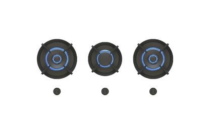 PITT CUSIN CUSIN3PT-NG, 3-Burner, Top Mounted Control Knobs, PRO Brass Burners, Natural Gas