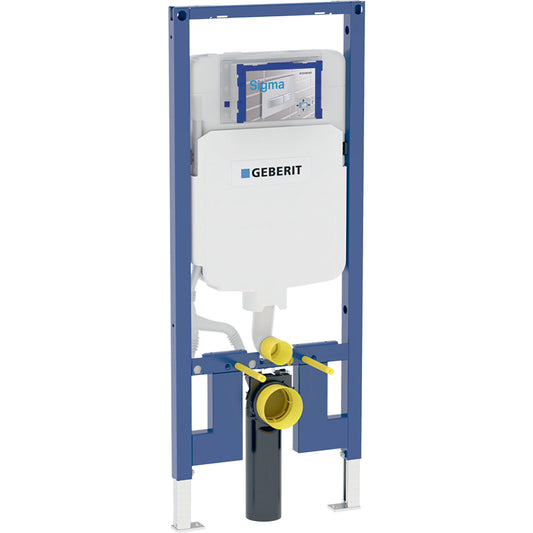 GEBERIT 111.597.00.1 Duofix Element For Wall-Hung Wc, 120 Cm, With Sigma Concealed Cistern 8 Cm, For Wood Frame Wall, 4.8 / 3 Liters