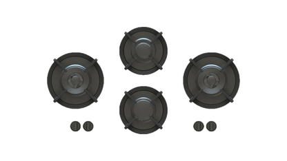 PITT DEMPO DEMPO4BT-NG, 4-Burner, Top Mounted Control Knobs, BLACK Edition Burners, Natural Gas