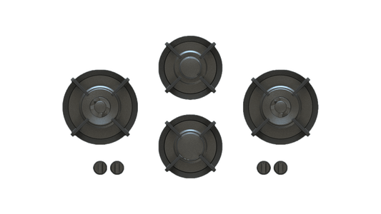 PITT DEMPO DEMPO4BT-NG, 4-Burner, Top Mounted Control Knobs, BLACK Edition Burners, Natural Gas