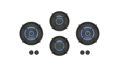 PITT DEMPO DEMPO4PT-NG, 4-Burner, Top Mounted Control Knobs, PRO Brass Burners, Natural Gas