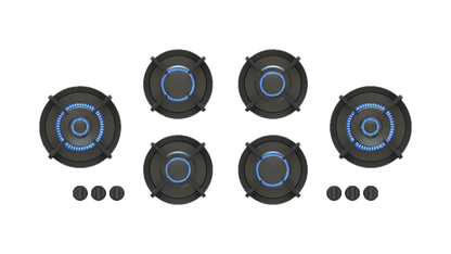 PITT FOESSA FOESSA6PT-NG, 6-Burner, Top Mounted Control Knobs, PRO Brass Burners, Natural Gas