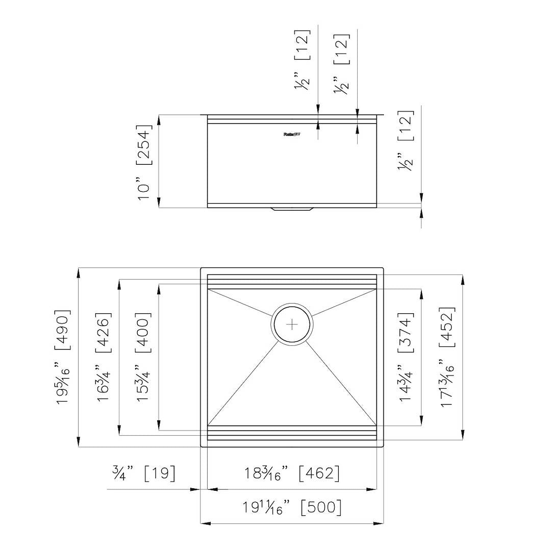 Foster 1014310 LEONARDO 33"X20" U/M AISI 316