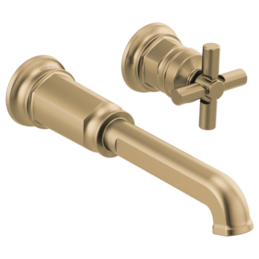 BRIZO T65776LF Two-Hole, Single-Handle Wall Mount Lavatory Faucet - Cross Handle 1.5 GPM