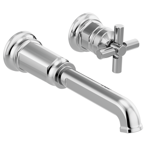 BRIZO T65776LF Two-Hole, Single-Handle Wall Mount Lavatory Faucet - Cross Handle 1.5 GPM