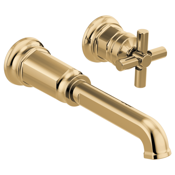 BRIZO T65776LF Two-Hole, Single-Handle Wall Mount Lavatory Faucet - Cross Handle 1.5 GPM