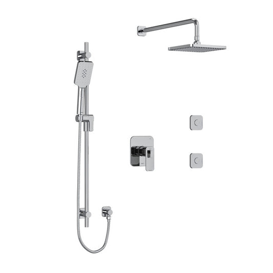 RIOBEL KIT3545EQ Equinox Type T/P (Thermostatic/Pressure Balance) 1/2 Inch Coaxial 3-Way System Hand Shower Rail Elbow Supply Shower Head And 2 Body Jets