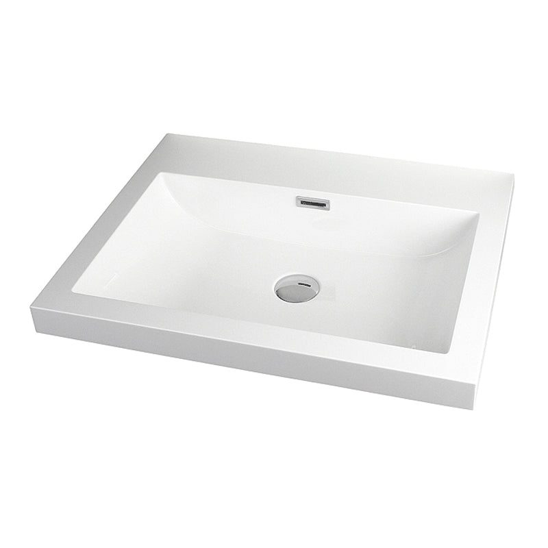 RUBI RTO580S Slim Countertop White Basin With Overflow