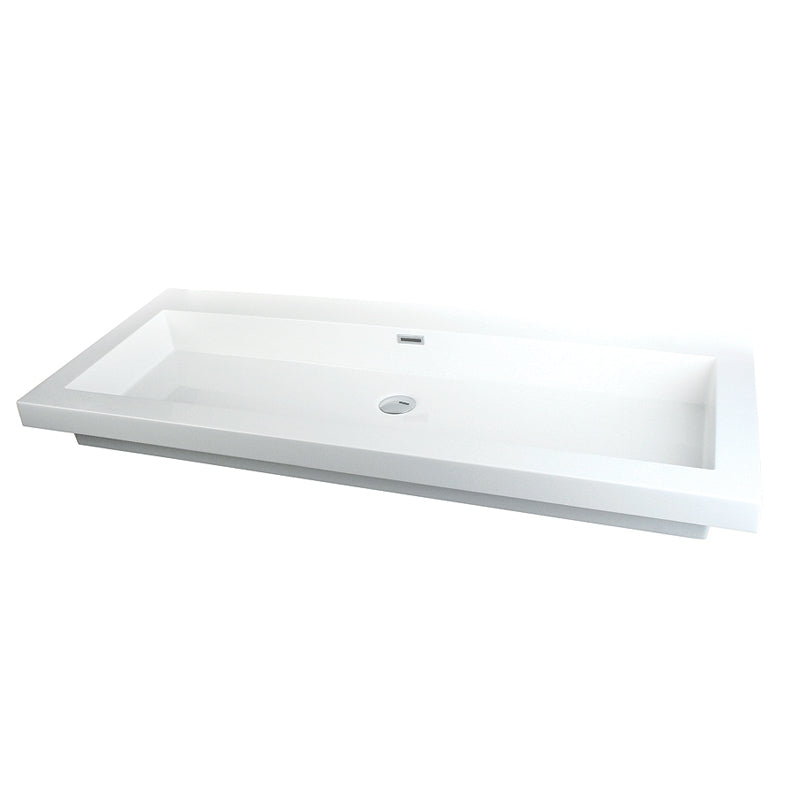 RUBI RTOL120 Countertop White Basin With Overflow