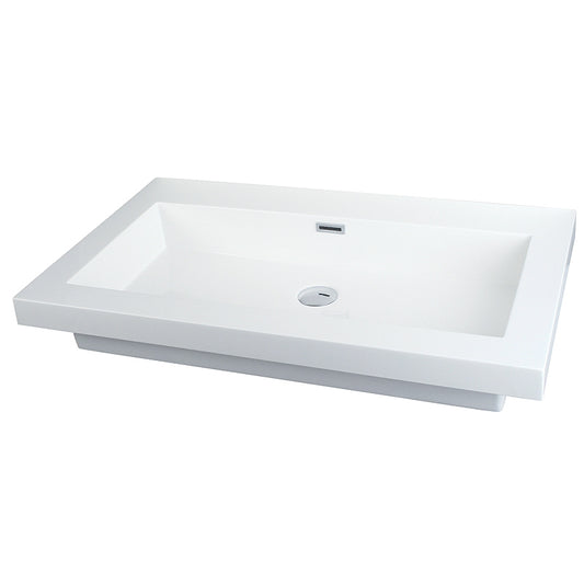 RUBI RTOL800 Countertop White Basin With Overflow