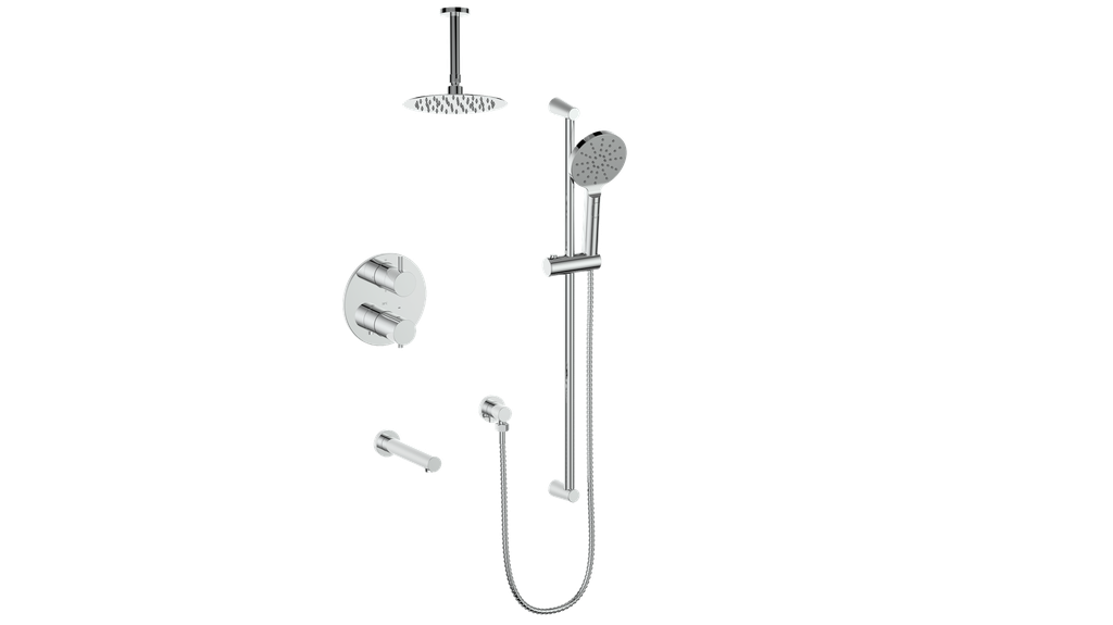 VOGT SET.WL.320.316 Worgl 3-Way TH Shower Kit with 6" Ceiling Arm