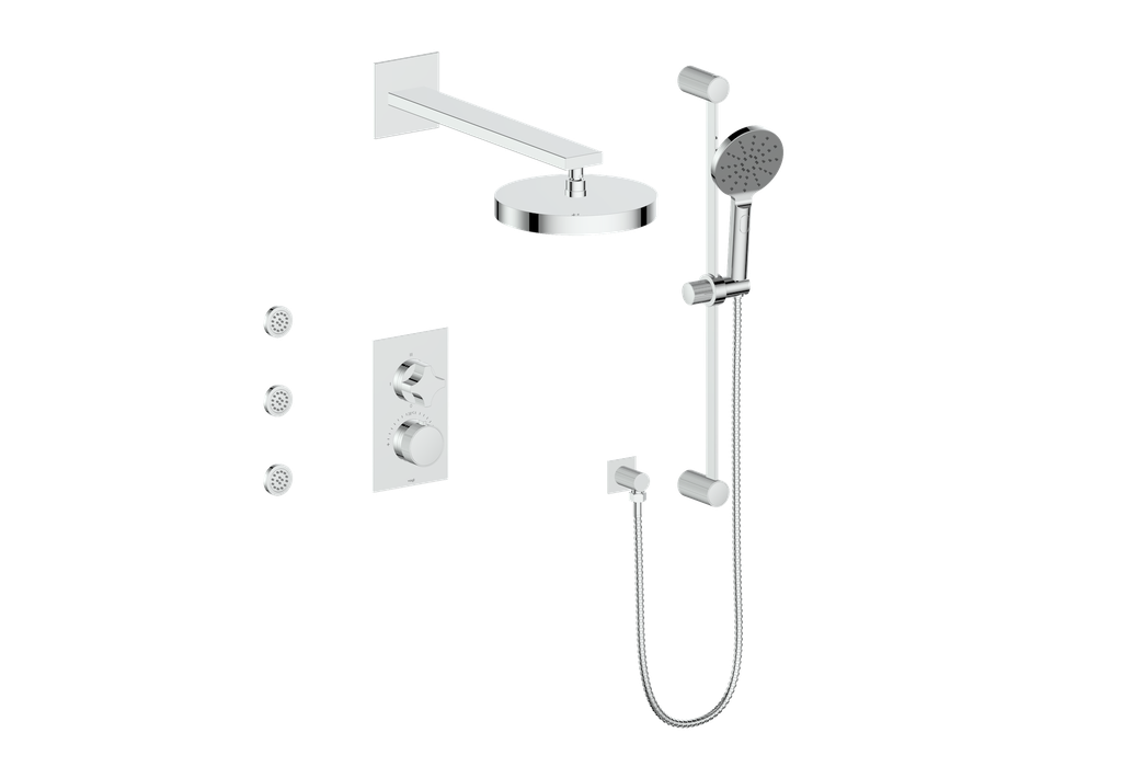 VOGT SET.M1.320.810 Mond 3-Way TH Shower Kit with Body Jets