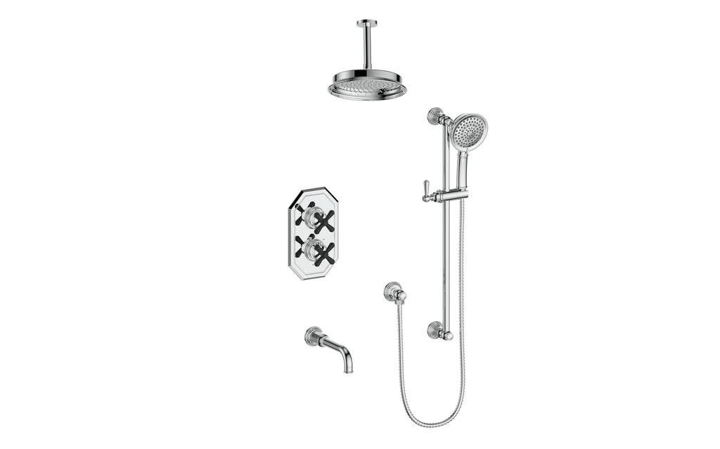 VOGT SET.C11.320.316 Carinthia 3-Way TH Shower Kit with 6" Ceiling Arm