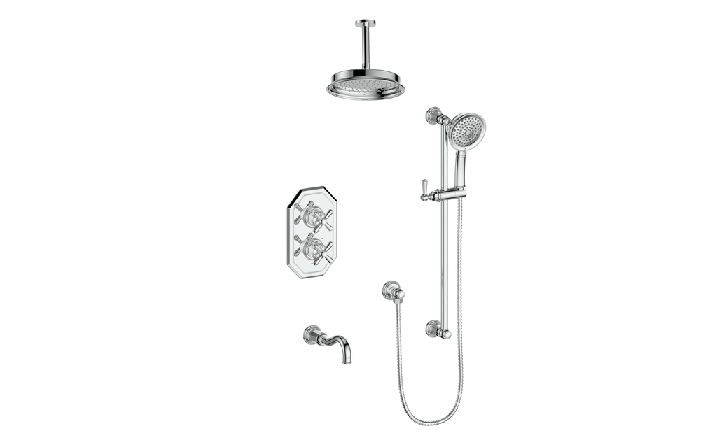 VOGT SET.C12.320.316 Carinthia 3-Way TH Shower Kit with 6" Ceiling Arm