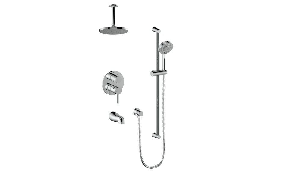 VOGT SET.OR.310.316 Worgl 3-Way PB Shower Kit with 6" Ceiling Arm