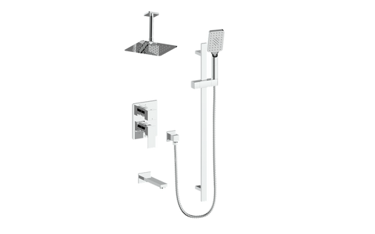 VOGT SET.KG.310.316 Kapfenberg 3-Way PB Shower Kit with 6" Ceiling Arm