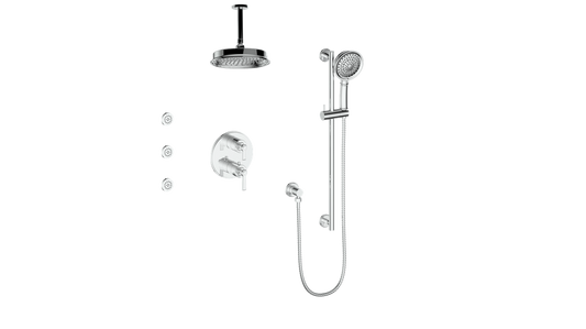 VOGT SET.Z1.320.816 Zehn 3-Way TH Shower Kit with Body Jets and 6" Ceiling Arm