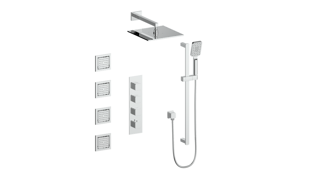 VOGT SET.NU.350.930 Niveau 3/4" High-Flow TH Shower Kit with Body Jets