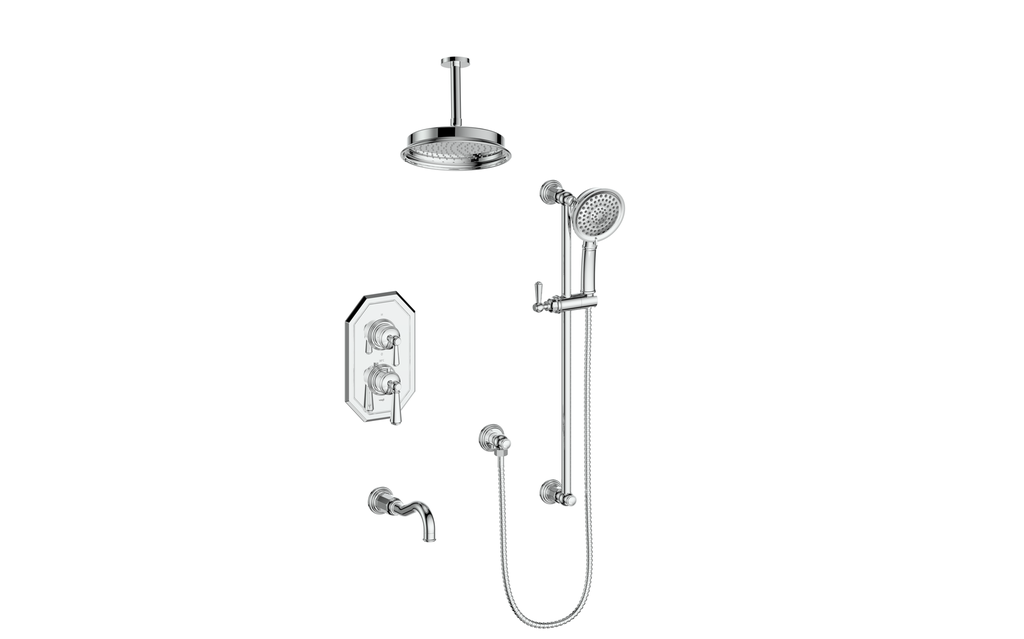 VOGT SET.C12.320.316 Carinthia 3-Way TH Shower Kit with 6" Ceiling Arm