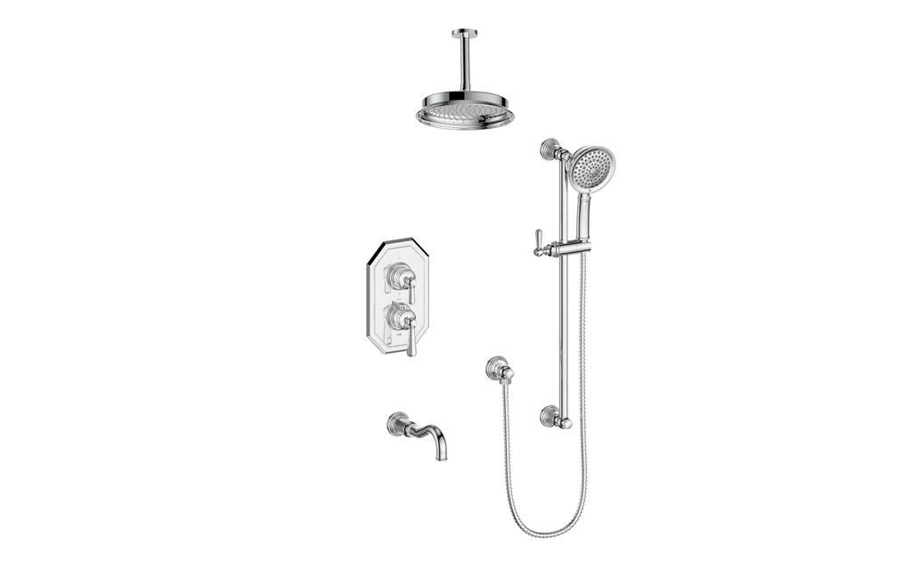 VOGT SET.C12.320.316 Carinthia 3-Way TH Shower Kit with 6" Ceiling Arm