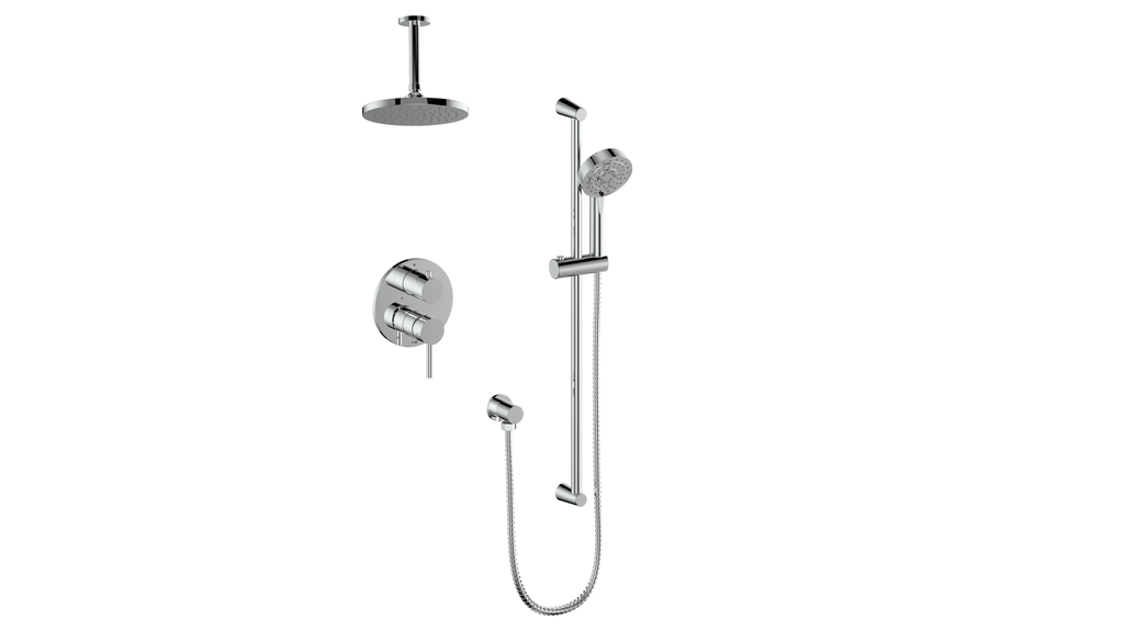 VOGT SET.OR.210.216 Worgl 2-Way PB Shower Kit with 6" Ceiling Arm