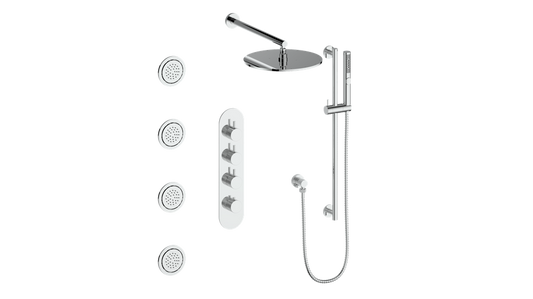 VOGT SET.DA.350.930 Drava 3-Way TH Shower Kit with Body Jets