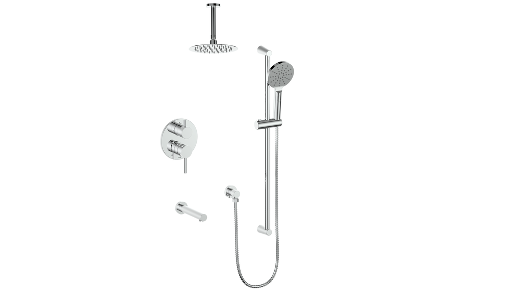 VOGT SET.WL.310.316 Worgl 3-Way PB Shower Kit with 6" Ceiling Arm