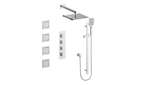 VOGT SET.KG.350.930 Kapfenberg 3/4" High-Flow TH Shower Kit with Body Jets